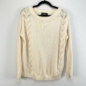 Lulus Womens Ivory Long Sleeve Knit Sweater